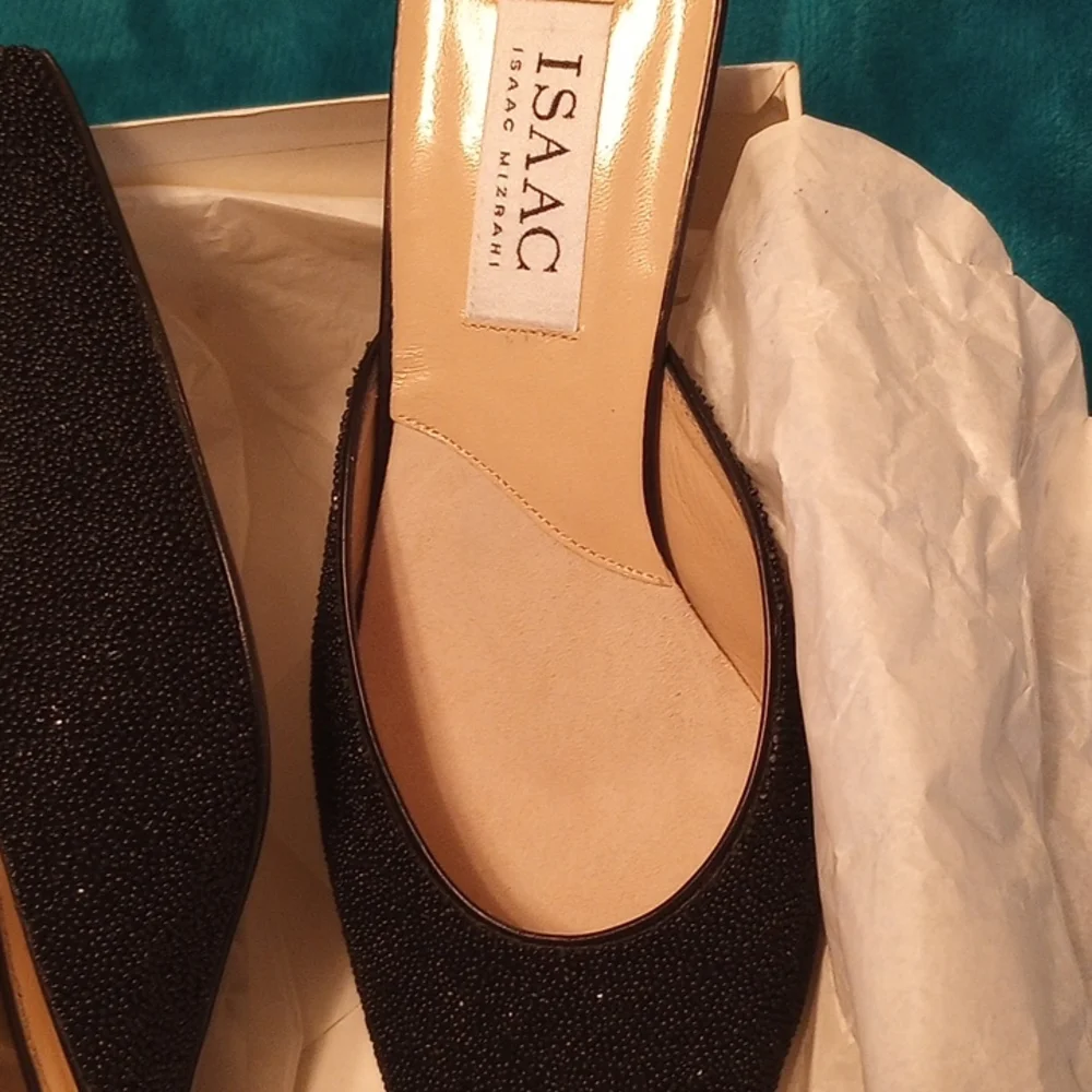Isaac Mizrahi shoes, size 9 , beaded and leather Black - Picture 7 of 12